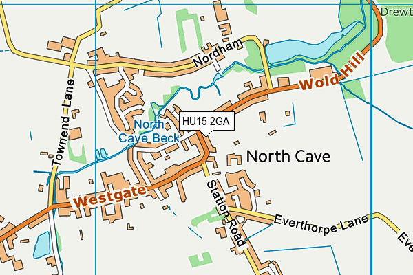 HU15 2GA map - OS VectorMap District (Ordnance Survey)