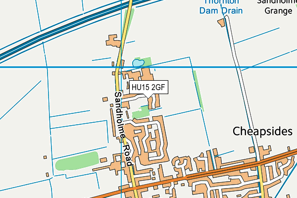 HU15 2GF map - OS VectorMap District (Ordnance Survey)