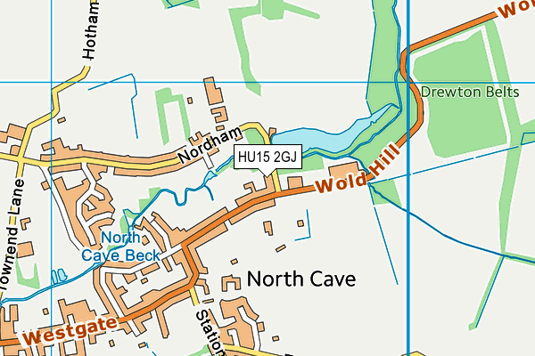 HU15 2GJ map - OS VectorMap District (Ordnance Survey)