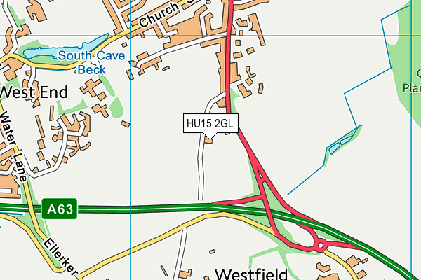 HU15 2GL map - OS VectorMap District (Ordnance Survey)