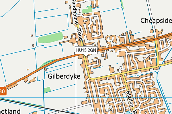 HU15 2GN map - OS VectorMap District (Ordnance Survey)