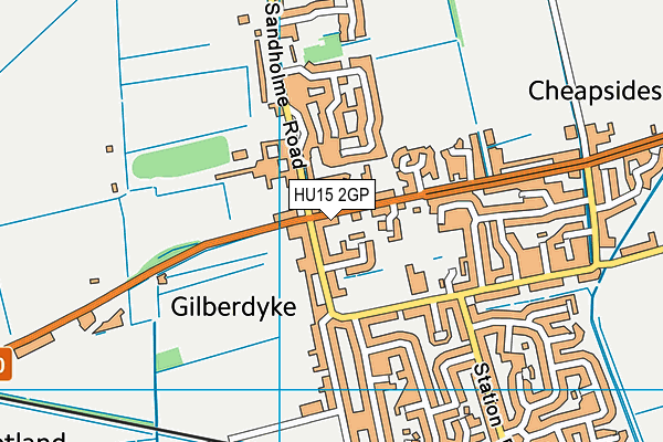 HU15 2GP map - OS VectorMap District (Ordnance Survey)