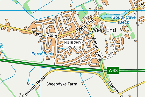 HU15 2HD map - OS VectorMap District (Ordnance Survey)