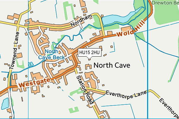 HU15 2HU map - OS VectorMap District (Ordnance Survey)