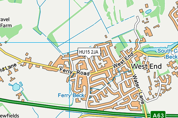 HU15 2JA map - OS VectorMap District (Ordnance Survey)