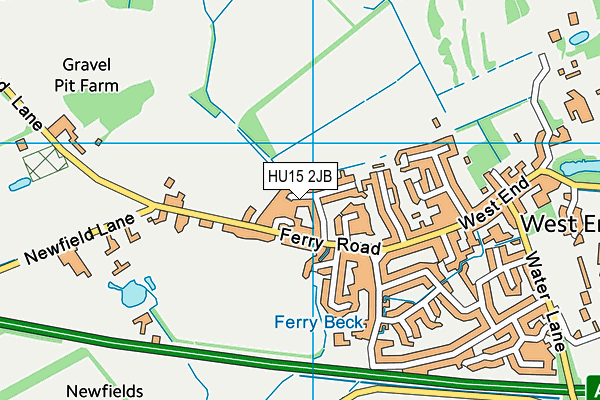 HU15 2JB map - OS VectorMap District (Ordnance Survey)