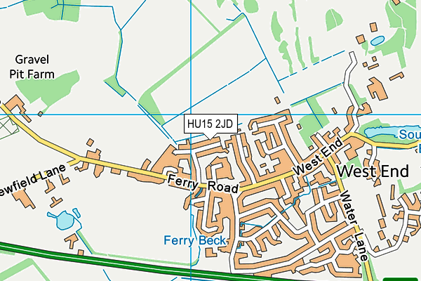 HU15 2JD map - OS VectorMap District (Ordnance Survey)