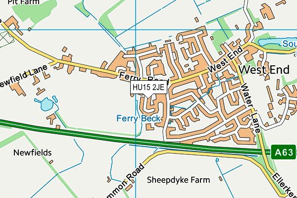 HU15 2JE map - OS VectorMap District (Ordnance Survey)