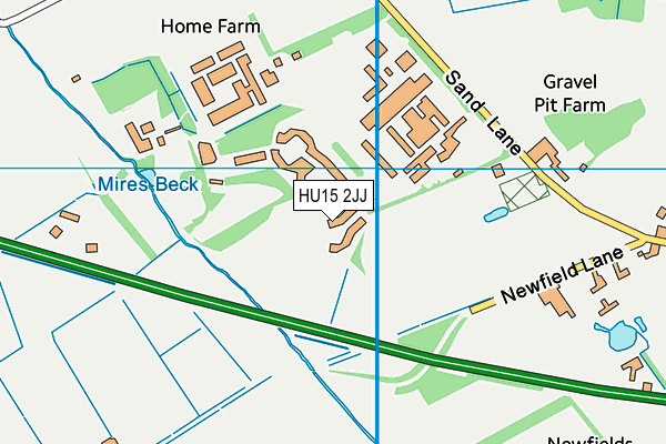 HU15 2JJ map - OS VectorMap District (Ordnance Survey)
