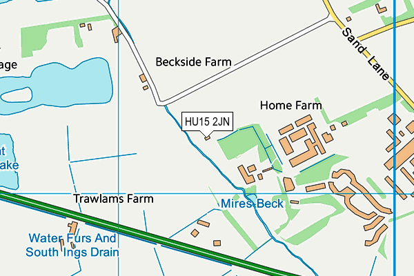 HU15 2JN map - OS VectorMap District (Ordnance Survey)