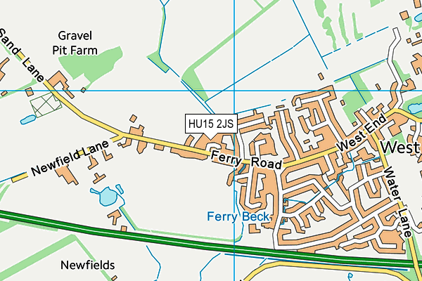 HU15 2JS map - OS VectorMap District (Ordnance Survey)