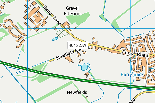 HU15 2JW map - OS VectorMap District (Ordnance Survey)