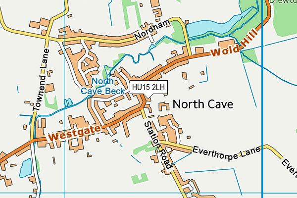 HU15 2LH map - OS VectorMap District (Ordnance Survey)