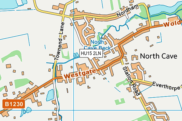 HU15 2LN map - OS VectorMap District (Ordnance Survey)