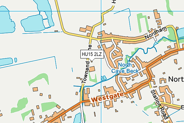 North Cave Indoor Bowls Club map (HU15 2LZ) - OS VectorMap District (Ordnance Survey)