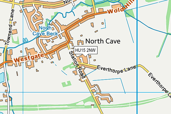 HU15 2NW map - OS VectorMap District (Ordnance Survey)