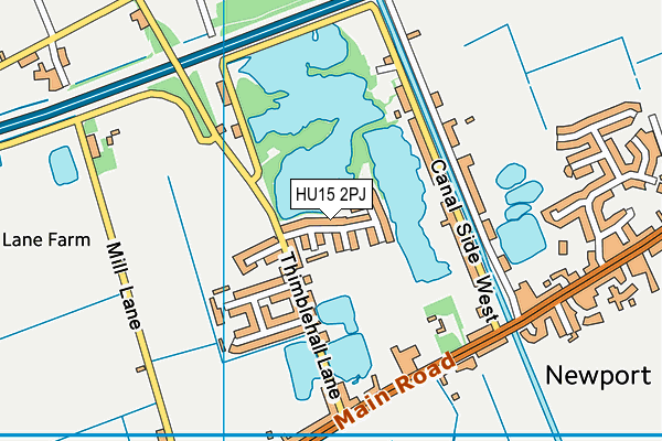 HU15 2PJ map - OS VectorMap District (Ordnance Survey)