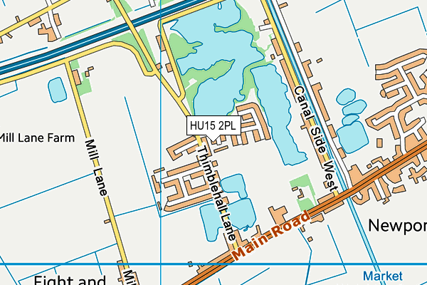 HU15 2PL map - OS VectorMap District (Ordnance Survey)