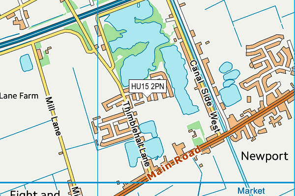 HU15 2PN map - OS VectorMap District (Ordnance Survey)