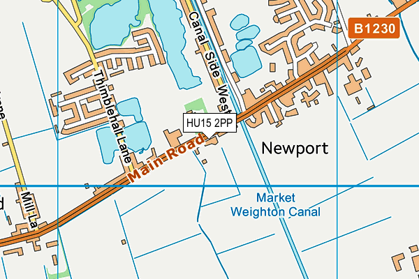 Newport Primary School map (HU15 2PP) - OS VectorMap District (Ordnance Survey)
