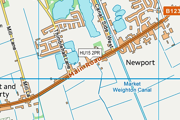 HU15 2PR map - OS VectorMap District (Ordnance Survey)