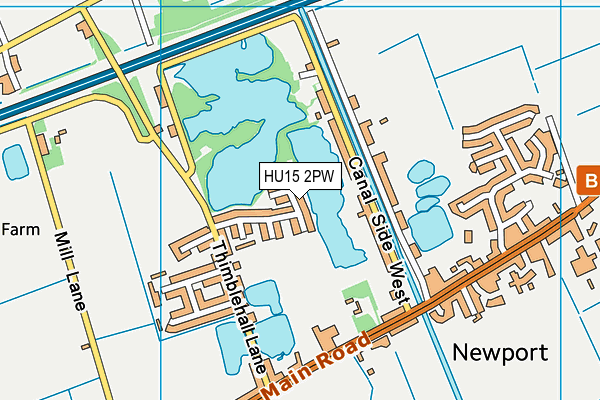 HU15 2PW map - OS VectorMap District (Ordnance Survey)