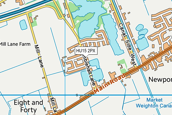 HU15 2PX map - OS VectorMap District (Ordnance Survey)