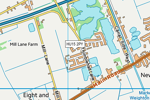 HU15 2PY map - OS VectorMap District (Ordnance Survey)