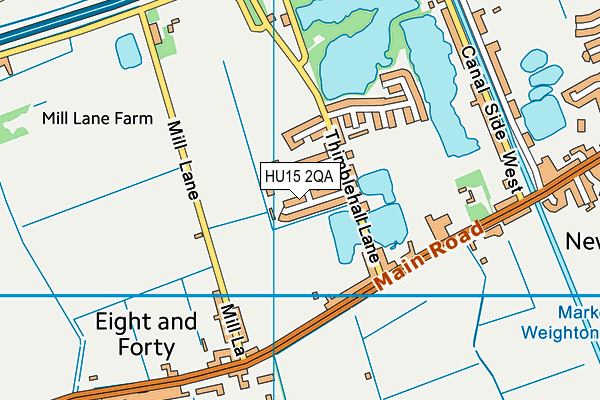 HU15 2QA map - OS VectorMap District (Ordnance Survey)