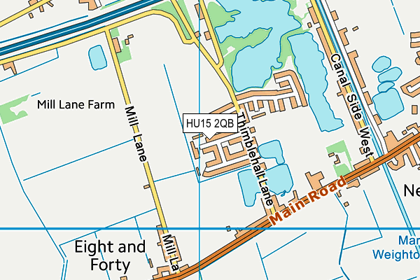 HU15 2QB map - OS VectorMap District (Ordnance Survey)
