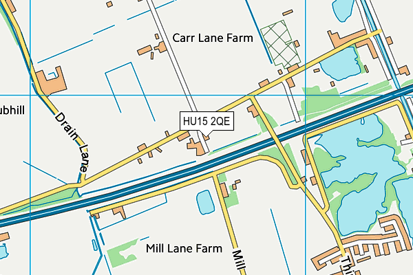 HU15 2QE map - OS VectorMap District (Ordnance Survey)