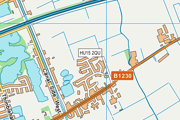 HU15 2QU map - OS VectorMap District (Ordnance Survey)