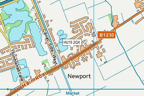 HU15 2QX map - OS VectorMap District (Ordnance Survey)