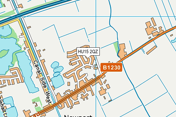 HU15 2QZ map - OS VectorMap District (Ordnance Survey)
