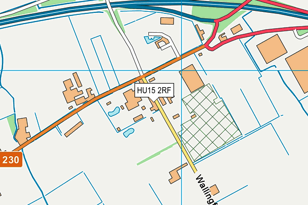 HU15 2RF map - OS VectorMap District (Ordnance Survey)