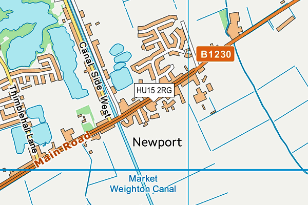 HU15 2RG map - OS VectorMap District (Ordnance Survey)
