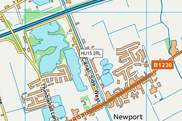 HU15 2RL map - OS VectorMap District (Ordnance Survey)