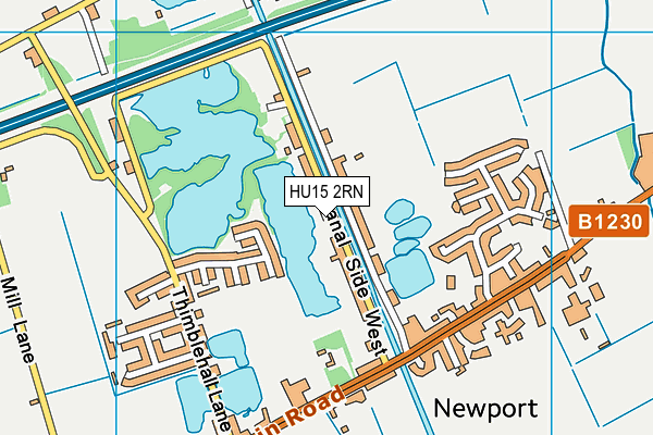 HU15 2RN map - OS VectorMap District (Ordnance Survey)