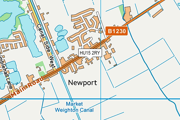 HU15 2RY map - OS VectorMap District (Ordnance Survey)