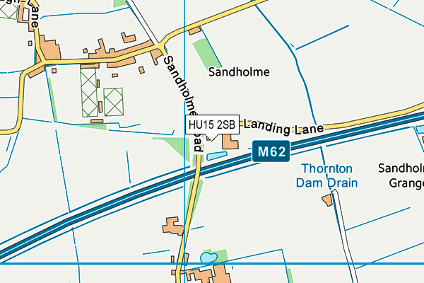 HU15 2SB map - OS VectorMap District (Ordnance Survey)