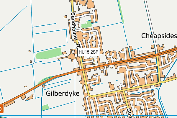 HU15 2SF map - OS VectorMap District (Ordnance Survey)