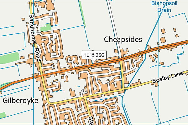 HU15 2SG map - OS VectorMap District (Ordnance Survey)