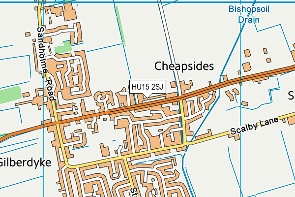 HU15 2SJ map - OS VectorMap District (Ordnance Survey)