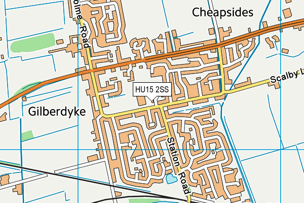 HU15 2SS map - OS VectorMap District (Ordnance Survey)