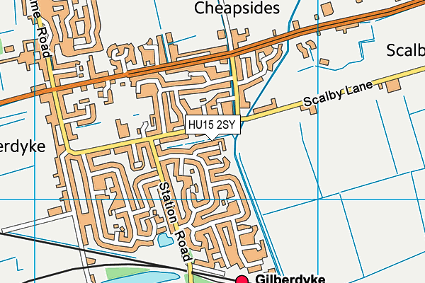 HU15 2SY map - OS VectorMap District (Ordnance Survey)