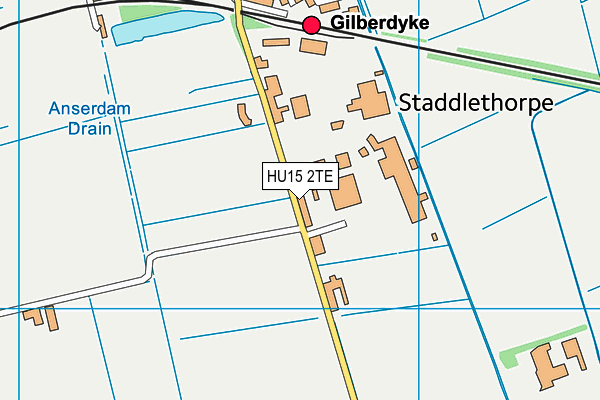 HU15 2TE map - OS VectorMap District (Ordnance Survey)