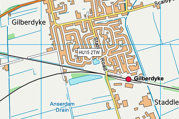 HU15 2TW map - OS VectorMap District (Ordnance Survey)