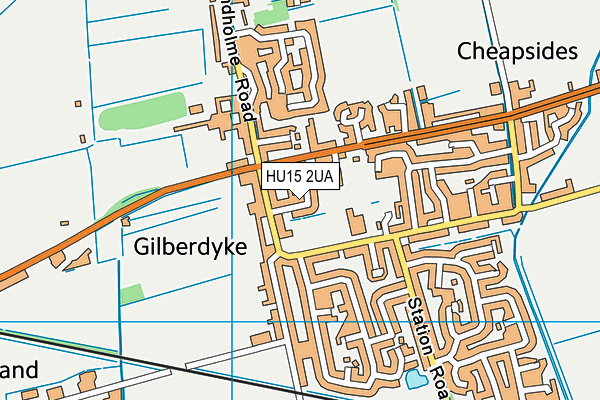 HU15 2UA map - OS VectorMap District (Ordnance Survey)