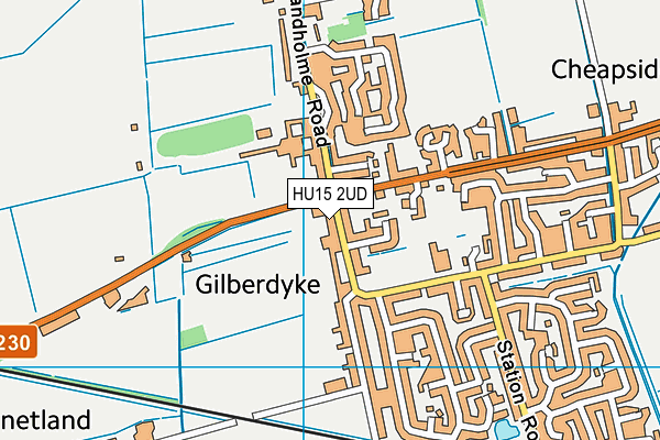 HU15 2UD map - OS VectorMap District (Ordnance Survey)