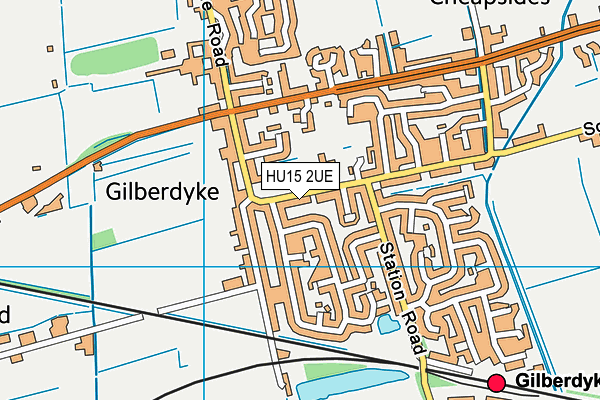 HU15 2UE map - OS VectorMap District (Ordnance Survey)